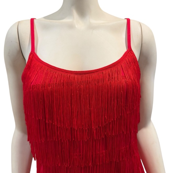 Venus Red Fringe Flapper Dress - Picture 3 of 8